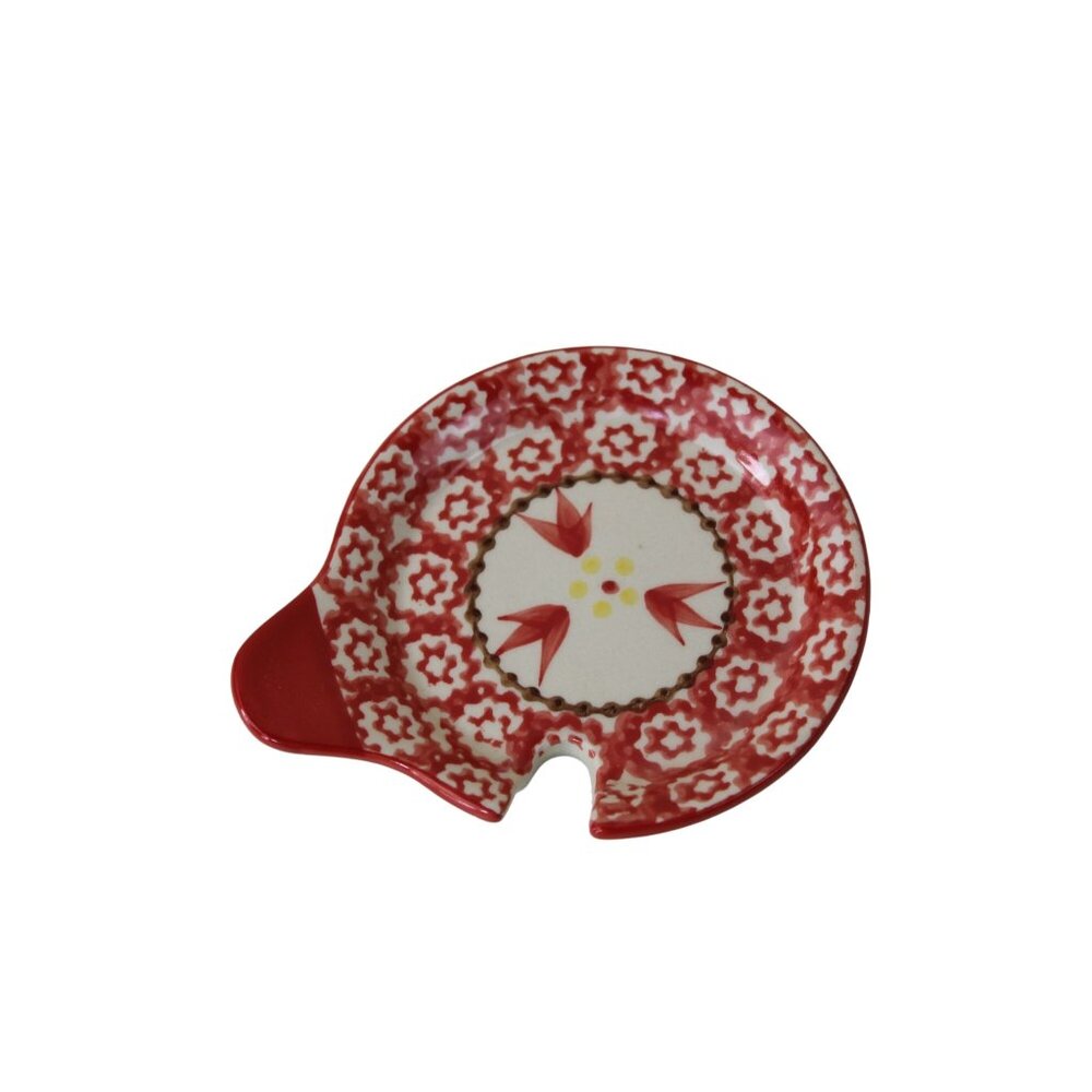 Temptations Red Mug Cover Spoon Rest Ceramic UNUSED 91654